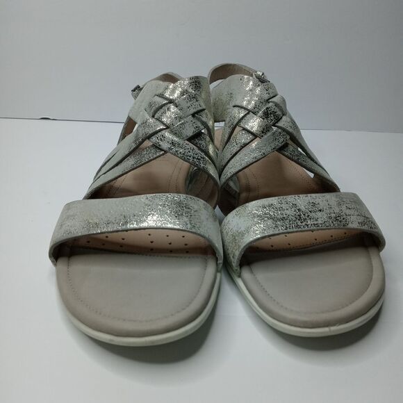 ecco Touch Braided Metallic Silver Sandals - Picture 3 of 8